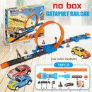 Pista de corrida de carros acrobáticos com rodas duplas, brinquedo educativo e interativo para crianças. Kit de trilhos para montar, ideal para meninos.