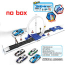 Pista de corrida de carros acrobáticos com rodas duplas, brinquedo educativo e interativo para crianças. Kit de trilhos para montar, ideal para meninos.