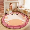 Round Rugs for Bedroom Fluffy Soft Bedside Rug Cartoon Style Living Room Decoration Cute Carpet Thick Plush Children Floor Mat