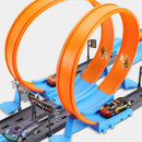 Pista de corrida de carros acrobáticos com rodas duplas, brinquedo educativo e interativo para crianças. Kit de trilhos para montar, ideal para meninos.