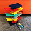 Pista de Corrida com Rampa para Carrinhos - Brinquedo Educativo para Meninos e Crianças - Quebra-Cabeça com Pista Deslizante e Carrinhos de Corrida - Brinquedo para Estacionamento de Carrinhos