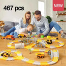 137-467 peças Carrinho de brinquedo elétrico infantil com trilho, brinquedo educativo de engenharia para crianças, brinquedo de trem com trilho, presente de aniversário para crianças