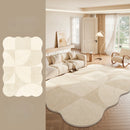 Tapete grande e grosso de pelúcia para decoração de quarto em estilo creme, ideal para estudo e sala de estar. Tapete macio e felpudo com formato irregular para sala de estar.