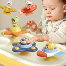 Brinquedo de Banho Baby Montessori com Ventosa Giratória, Chocalho Giratório e Brinquedo Sensorial para a Primeira Infância.