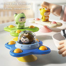 Brinquedo de Banho Baby Montessori com Ventosa Giratória, Chocalho Giratório e Brinquedo Sensorial para a Primeira Infância.