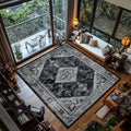 Retro Black Persian CARPET LIVE ROOM Luxury Home Decoration Bedroom Large Area Rugs Easy Cleaning Non-slip Floor Mats Bedside