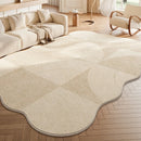 Tapete grande e grosso de pelúcia para decoração de quarto em estilo creme, ideal para estudo e sala de estar. Tapete macio e felpudo com formato irregular para sala de estar.