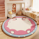 Round Rugs for Bedroom Fluffy Soft Bedside Rug Cartoon Style Living Room Decoration Cute Carpet Thick Plush Children Floor Mat