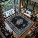 Retro Black Persian CARPET LIVE ROOM Luxury Home Decoration Bedroom Large Area Rugs Easy Cleaning Non-slip Floor Mats Bedside