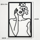 Painel Decorativo Feminino Vazado em Metal – Arte de Parede Moderna para Casa