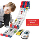 Pista de corrida de carros acrobáticos com rodas duplas, brinquedo educativo e interativo para crianças. Kit de trilhos para montar, ideal para meninos.