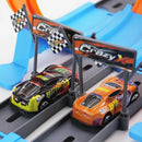 Pista de corrida de carros acrobáticos com rodas duplas, brinquedo educativo e interativo para crianças. Kit de trilhos para montar, ideal para meninos.
