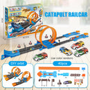 Pista de corrida de carros acrobáticos com rodas duplas, brinquedo educativo e interativo para crianças. Kit de trilhos para montar, ideal para meninos.