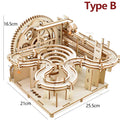 Quebra-cabeça 3D de madeira com pistas de bolinhas de gude, brinquedo mecânico para montar, brinquedo educativo STEAM, kit de construção de modelos para crianças e adultos.