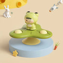 Brinquedo de Banho Baby Montessori com Ventosa Giratória, Chocalho Giratório e Brinquedo Sensorial para a Primeira Infância.