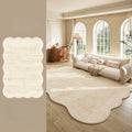 Tapete grande e grosso de pelúcia para decoração de quarto em estilo creme, ideal para estudo e sala de estar. Tapete macio e felpudo com formato irregular para sala de estar.