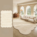 Tapete grande e grosso de pelúcia para decoração de quarto em estilo creme, ideal para estudo e sala de estar. Tapete macio e felpudo com formato irregular para sala de estar.