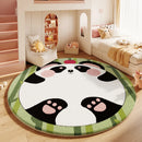 Round Rugs for Bedroom Fluffy Soft Bedside Rug Cartoon Style Living Room Decoration Cute Carpet Thick Plush Children Floor Mat