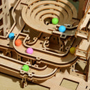 Quebra-cabeça 3D de madeira com pistas de bolinhas de gude, brinquedo mecânico para montar, brinquedo educativo STEAM, kit de construção de modelos para crianças e adultos.