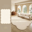 Tapete grande e grosso de pelúcia para decoração de quarto em estilo creme, ideal para estudo e sala de estar. Tapete macio e felpudo com formato irregular para sala de estar.