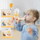 Brinquedo Montessori para Crianças com Bola de Sopro Flutuante e Apito - Três em Um - Brinquedo Educativo Sensorial para Desenvolvimento da Coordenação Motora Fina