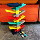 Pista de Corrida com Rampa para Carrinhos - Brinquedo Educativo para Meninos e Crianças - Quebra-Cabeça com Pista Deslizante e Carrinhos de Corrida - Brinquedo para Estacionamento de Carrinhos